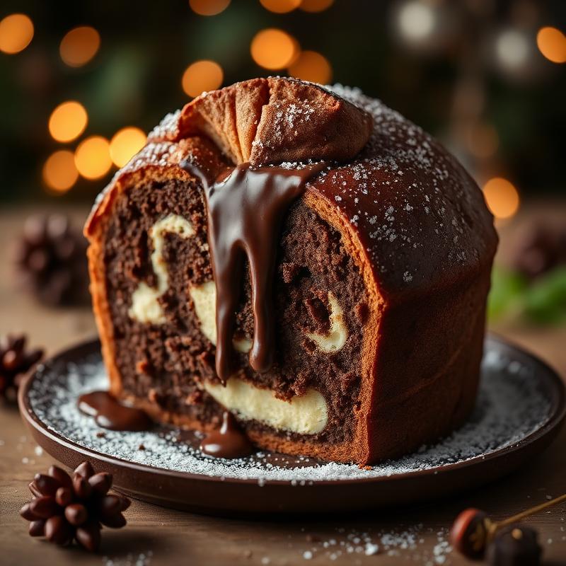 Panetone recheado com chocolate